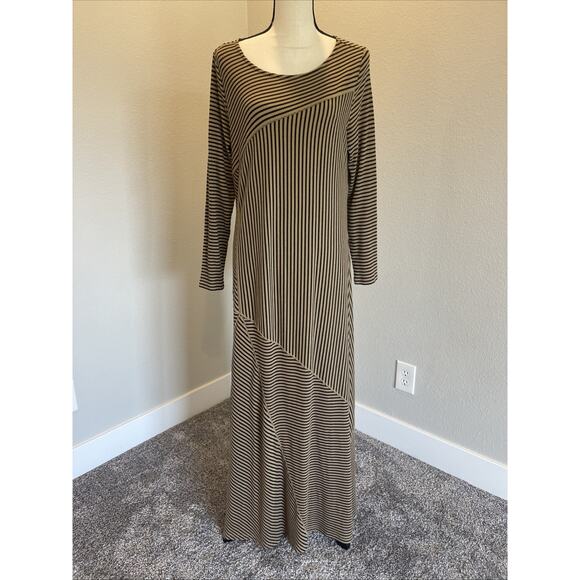 Soft Surroundings Riley Dress Long Sleeve Maxi Ribbed Large Lagenlook - Picture 1 of 9